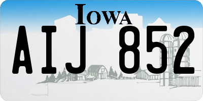 IA license plate AIJ852