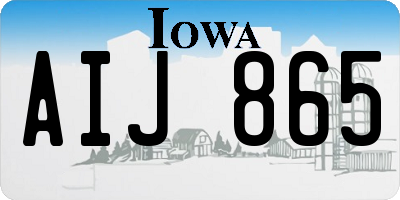 IA license plate AIJ865