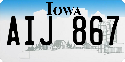 IA license plate AIJ867
