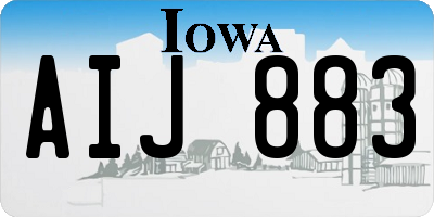 IA license plate AIJ883