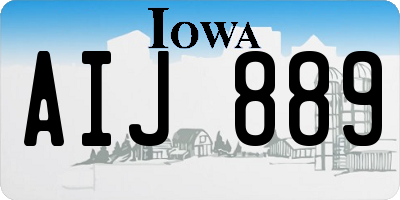 IA license plate AIJ889