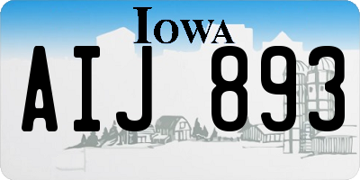IA license plate AIJ893