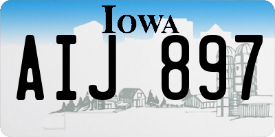 IA license plate AIJ897