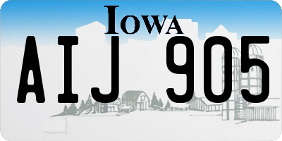IA license plate AIJ905
