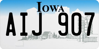 IA license plate AIJ907