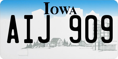 IA license plate AIJ909