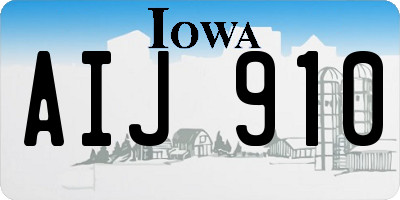 IA license plate AIJ910
