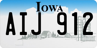 IA license plate AIJ912
