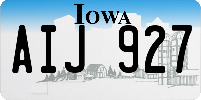 IA license plate AIJ927