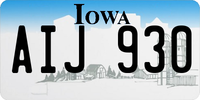 IA license plate AIJ930