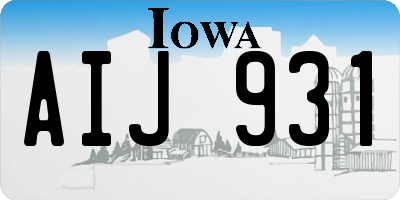 IA license plate AIJ931