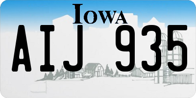 IA license plate AIJ935