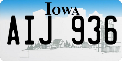 IA license plate AIJ936