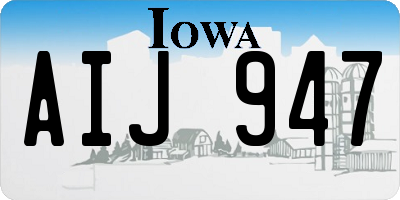 IA license plate AIJ947