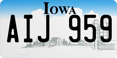 IA license plate AIJ959