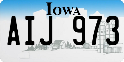 IA license plate AIJ973