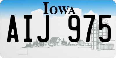 IA license plate AIJ975