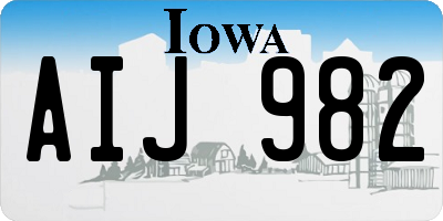 IA license plate AIJ982