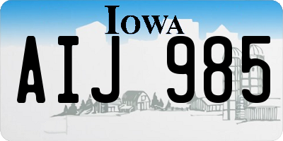 IA license plate AIJ985