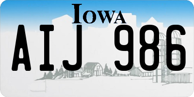 IA license plate AIJ986