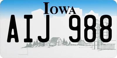 IA license plate AIJ988