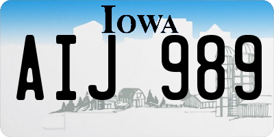 IA license plate AIJ989