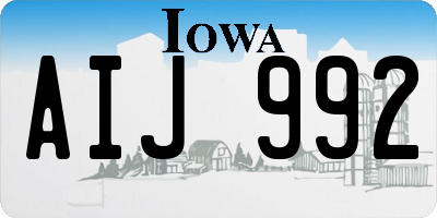 IA license plate AIJ992