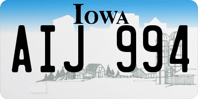 IA license plate AIJ994