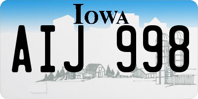IA license plate AIJ998