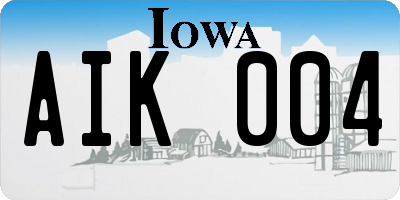 IA license plate AIK004