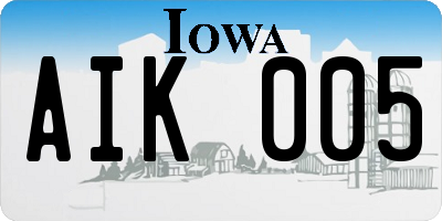IA license plate AIK005