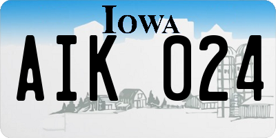 IA license plate AIK024