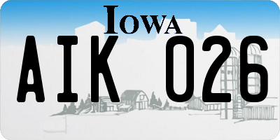 IA license plate AIK026