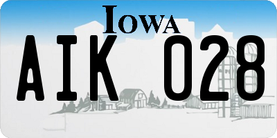 IA license plate AIK028