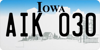 IA license plate AIK030