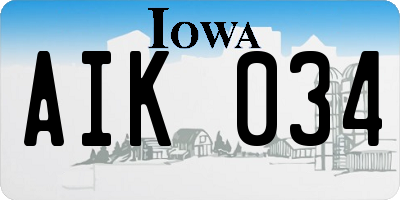 IA license plate AIK034