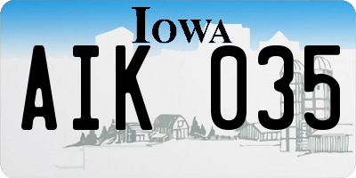 IA license plate AIK035
