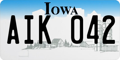 IA license plate AIK042
