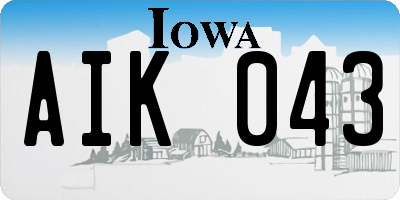 IA license plate AIK043