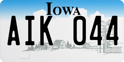 IA license plate AIK044