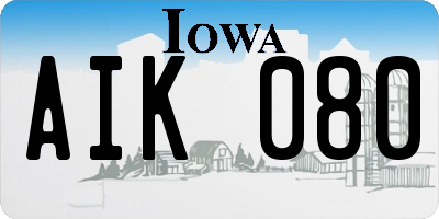 IA license plate AIK080