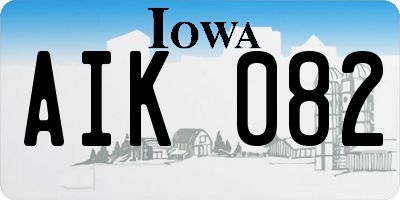 IA license plate AIK082
