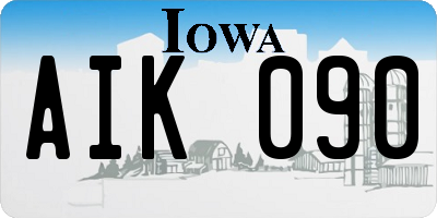 IA license plate AIK090