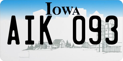 IA license plate AIK093