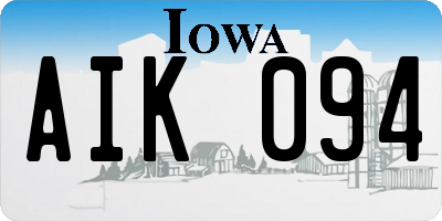 IA license plate AIK094