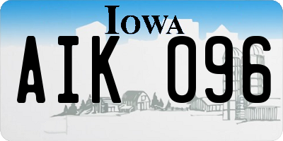 IA license plate AIK096