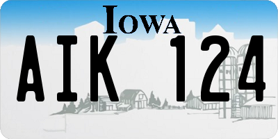 IA license plate AIK124