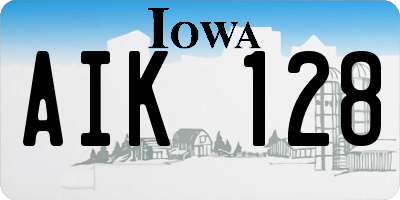 IA license plate AIK128