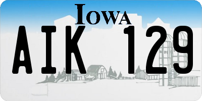 IA license plate AIK129