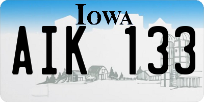 IA license plate AIK133